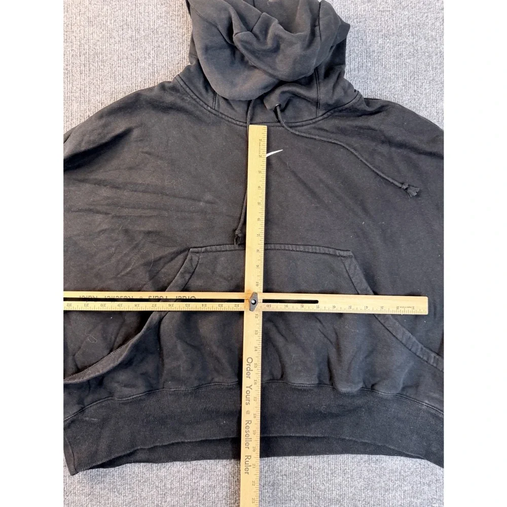 Nike Hoodie Mens Medium Black Cotton Blend Fleece Embroidered Swoosh Pullover